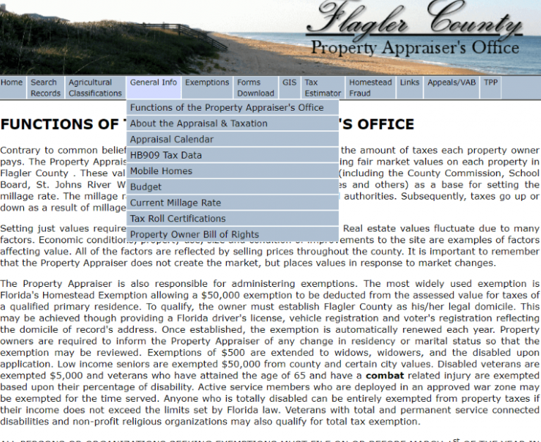 Flagler County Property Appraiser's Office, Website, Map, Search